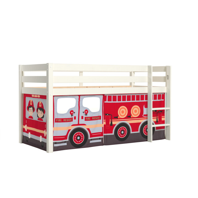 Lucevi pino halfhoogslaper h115cm met ladder 90 x 200 cm fire truck 3012076 large