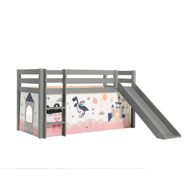 Lucevi pino halfhoogslaper h115cm met glijbaan 90 x 200 cm princess 3012037 large