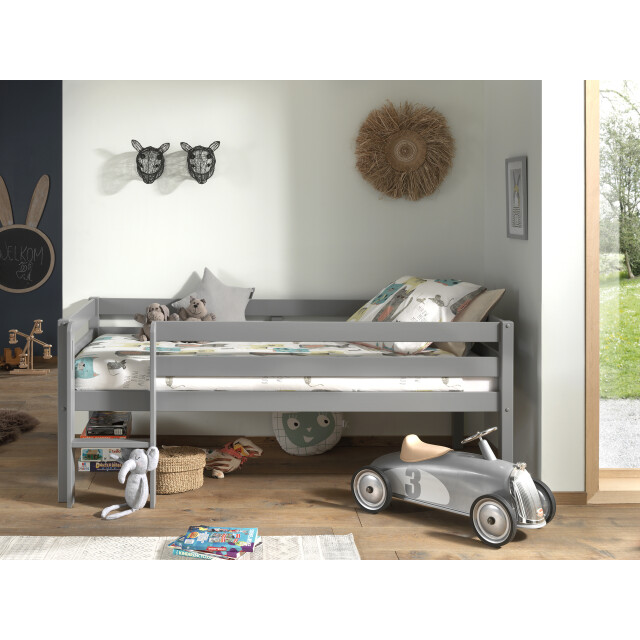 Lucevi pino halfhoogslaper met ladder 90x200cm - h85cm 3012173 large