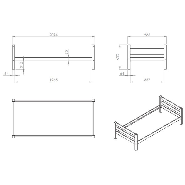Lucevi pino bed 90x200cm - 3011920 large