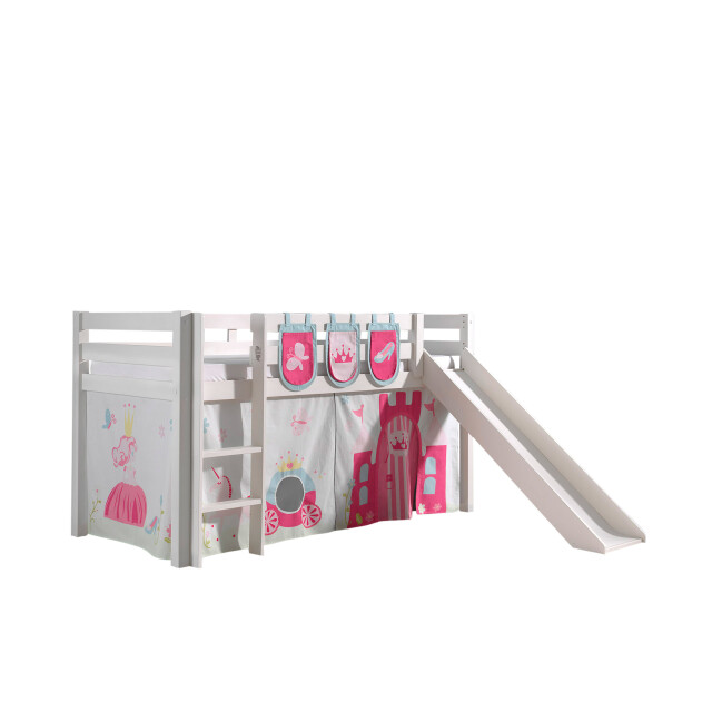 Lucevi pino halfhoogslaper h115cm met glijbaan 90 x 200 cm princess 3012357 large