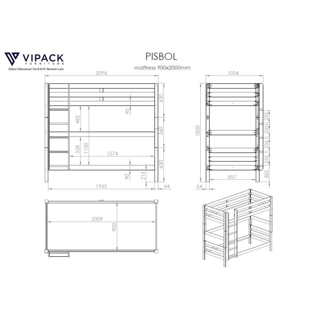 Lucevi pino stapelbed h180cm 90 x 200 cm pino rolbed 3012281 large
