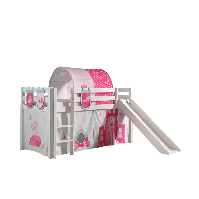 Lucevi pino halfhoogslaper h115cm met glijbaan 90 x 200 cm princess 3012358 large