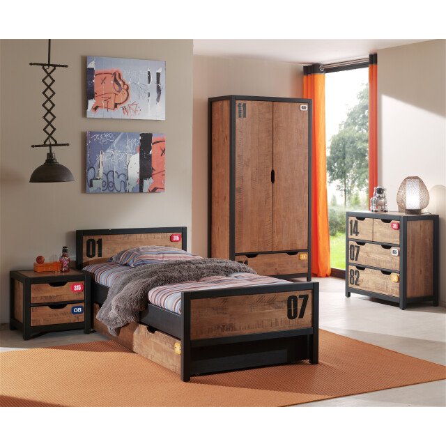 Lucevi alex bed + lattenbodem + rolbed + nachtkastje + 2 deurs kleerkast + 3012458 large
