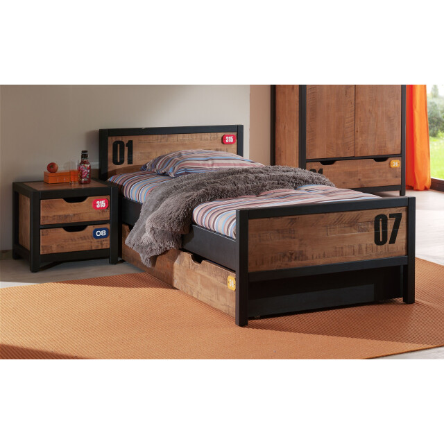 Lucevi alex bed + nachtkastje + rolbed + 2 deurs kleerkast + commode 4 laden - 3012441 large