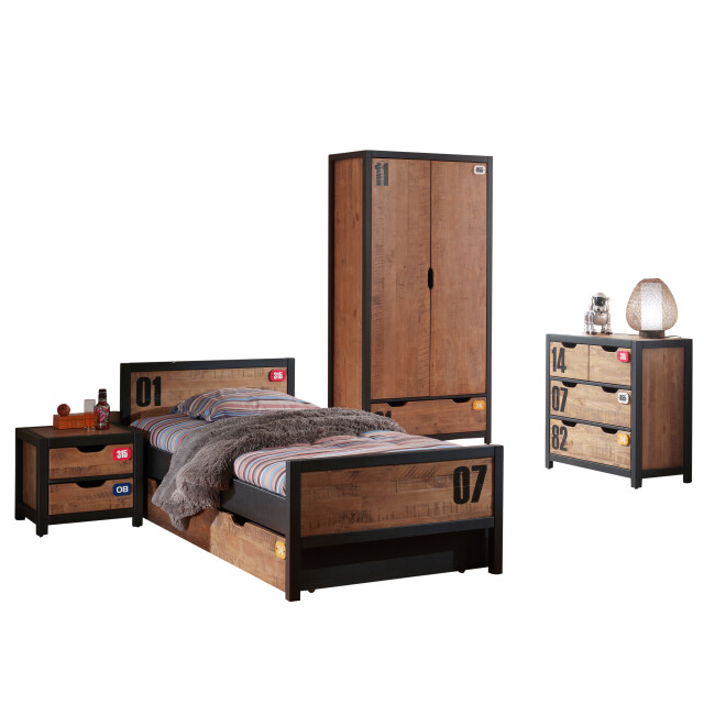 Lucevi alex bed + nachtkastje + rolbed + 2 deurs kleerkast + commode 4 laden - 3012441 large