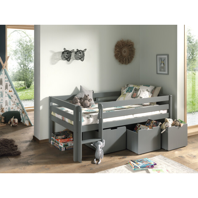 Lucevi pino halfhoogslaper h85cm met ladder 90 x 200 cm pino set van 3 3012183 large