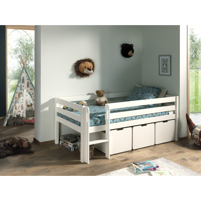 Lucevi pino halfhoogslaper h85cm met ladder 90 x 200 cm pino set van 3 3012180 large