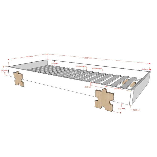 Lucevi modulo puzzle bed 90x200cm - 3012142 large
