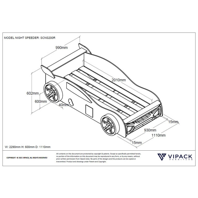 Lucevi carbeds night speeder bed 90x200cm - 3012219 large
