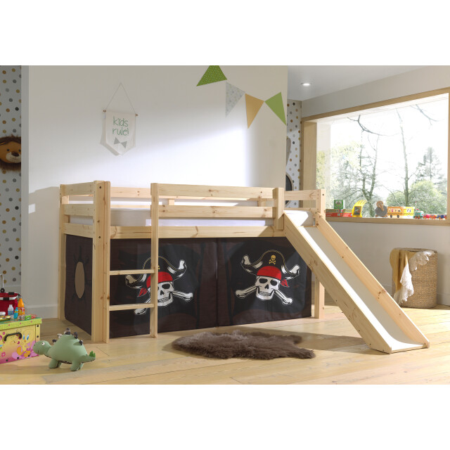Lucevi pino halfhoogslaper h115cm + ladder + glijbaan + caribian pirates 3012018 large