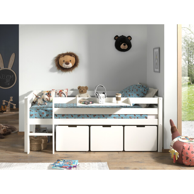 Lucevi pino halfhoogslaper h85cm met ladder 90 x 200 cm pino set van 3 3012182 large