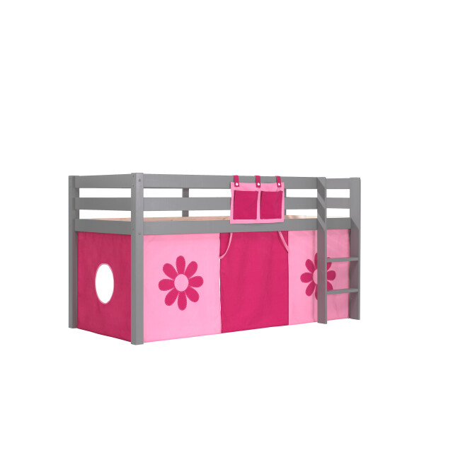 Lucevi pino halfhoogslaper h115cm met ladder 90 x 200 cm pink flower 3011961 large
