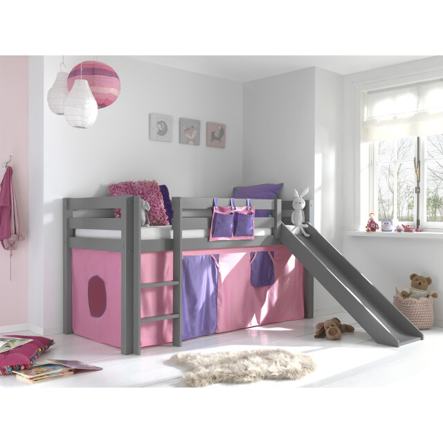Lucevi pino halfhoogslaper h115cm met glijbaan 90 x 200 cm bella 3011940 large
