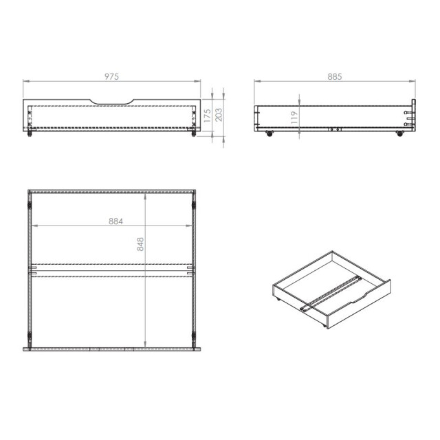 Lucevi pino set van 2 lades rolbaar - 3012302 large