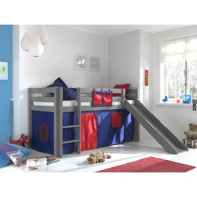 Lucevi pino halfhoogslaper h115cm met glijbaan 90 x 200 cm domino 3011941 large