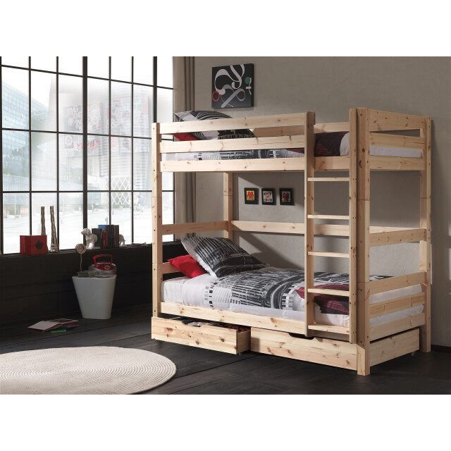 Lucevi pino stapelbed h180cm 90 x 200 cm natuur pino 2 lades natuur 3012278 large