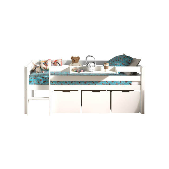 Lucevi pino halfhoogslaper h85cm met ladder 90 x 200 cm pino set van 3 3012182 large