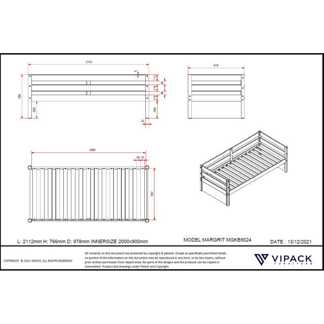 Lucevi margrit kajuitbed 90x200cm - 3012162 large