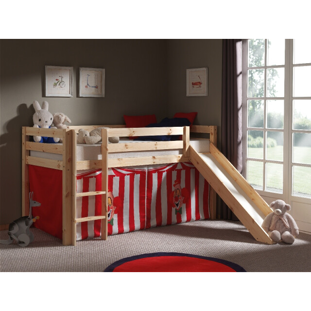 Lucevi pino halfhoogslaper + ladder + glijbaan + clown gordijntjes - 3012343 large