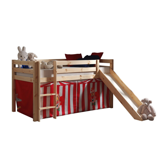 Lucevi pino halfhoogslaper + ladder + glijbaan + clown gordijntjes - 3012343 large