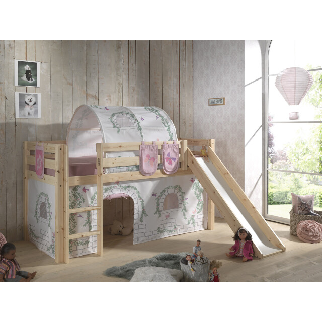 Lucevi pino halfhoogslaper + ladder + glijbaan + birdy gordijntjes + 3 zakjes 3012342 large