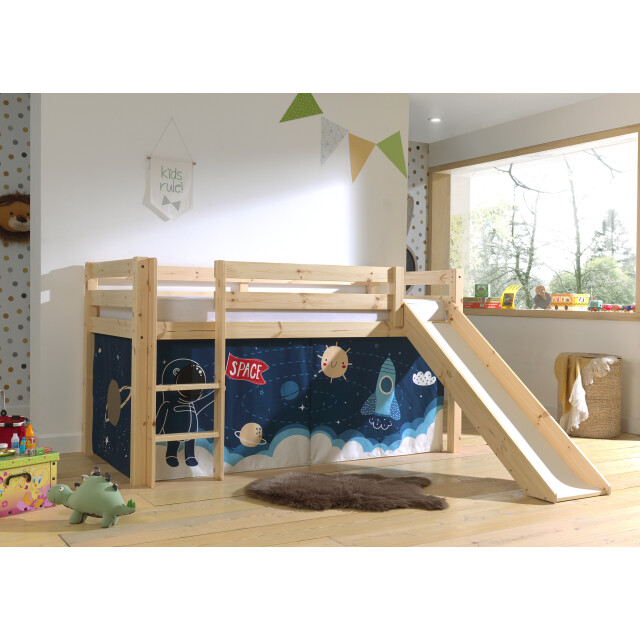 Lucevi pino halfhoogslaper h115cm + ladder + glijbaan + space shuttle 3012022 large