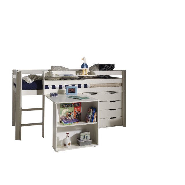Lucevi pino halfhoogslaper h115cm met ladder 90 x 200 cm pino bureau voor 3012322 large