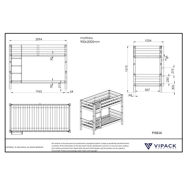 Lucevi pino stapelbed 90x200cm - 3012287 large