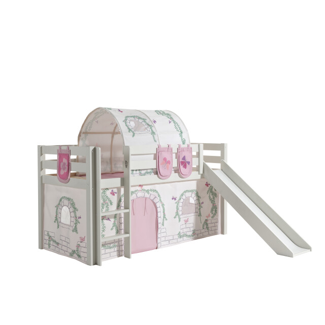 Lucevi pino halfhoogslaper h115cm met glijbaan 90 x 200 cm birdy 3012367 large