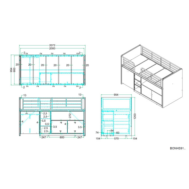 Lucevi bonny 91 halfhoogslaper 90x200cm - 3012423 large