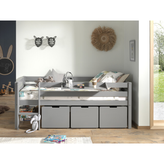 Lucevi pino halfhoogslaper h85cm met ladder 90 x 200 cm pino set van 3 3012183 large