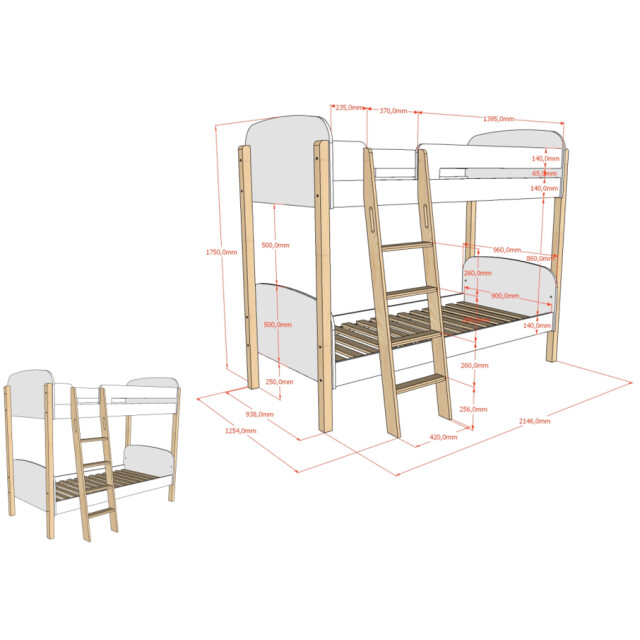 Lucevi kiddy stapelbed 90x200cm - 3012584 large