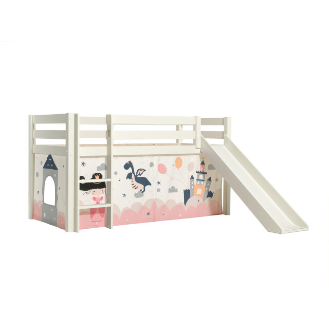 Lucevi pino halfhoogslaper h115cm met glijbaan 90 x 200 cm princess sophie 3012026 large