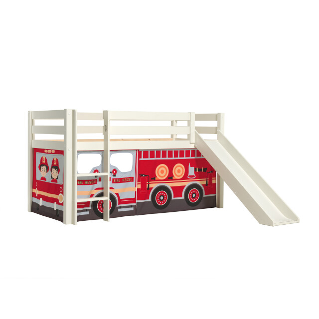 Lucevi pino halfhoogslaper h115cm met glijbaan 90 x 200 cm fire truck 3012024 large