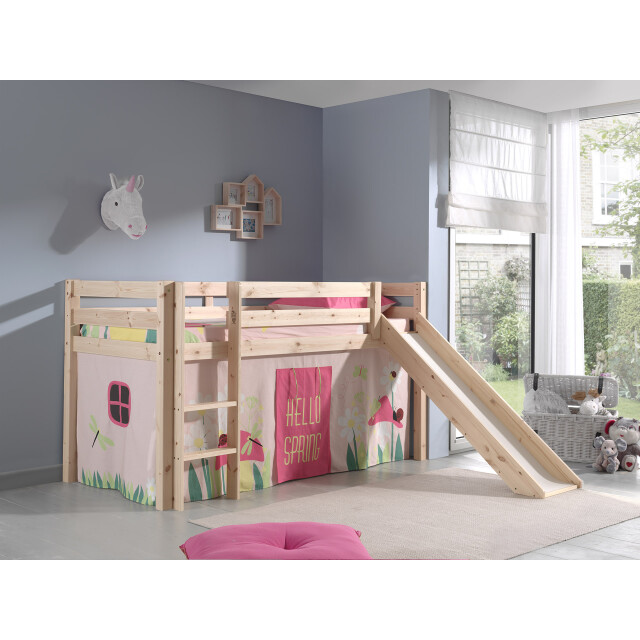 Lucevi pino halfhoogslaper + ladder + glijbaan + spring gordijntjes - 3012324 large