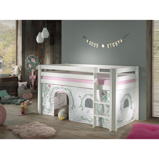 Lucevi pino halfhoogslaper h115cm met ladder 90 x 200 cm birdy 3012409 large