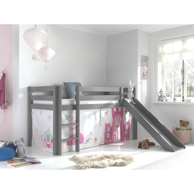 Lucevi pino halfhoogslaper h115cm met glijbaan 90 x 200 cm princess 3011926 large