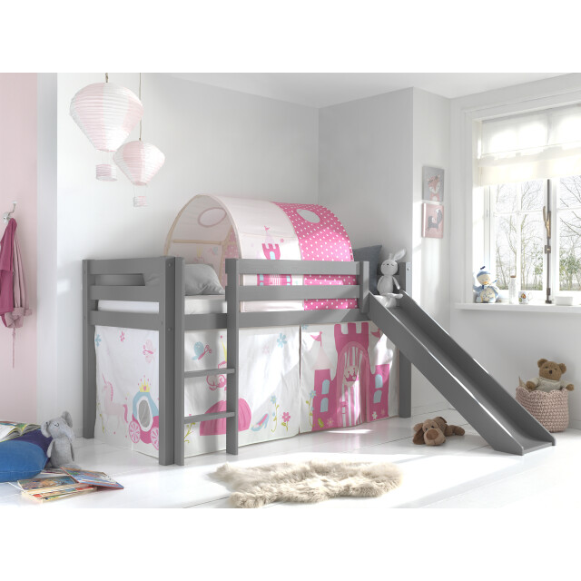 Lucevi pino halfhoogslaper h115cm met glijbaan 90 x 200 cm princess 3011927 large