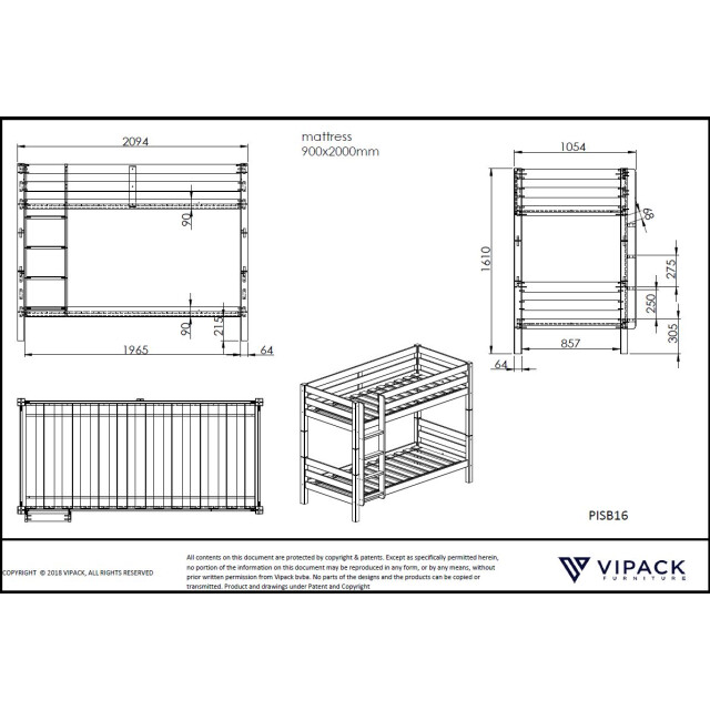 Lucevi pino stapelbed h160cm 90 x 200 cm pino rolbed 3012134 large