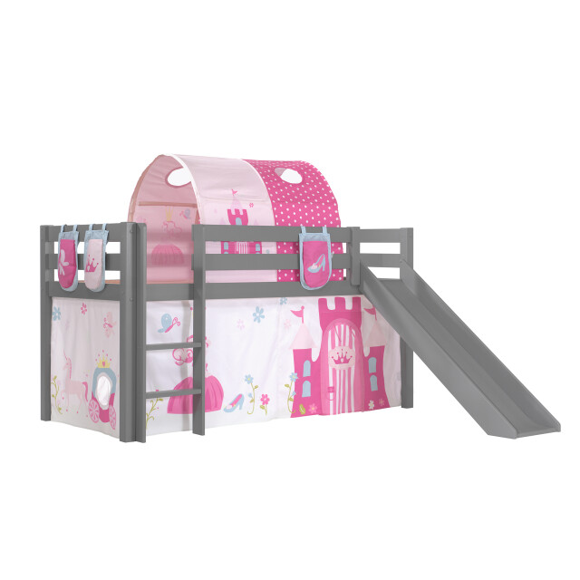 Lucevi pino halfhoogslaper h115cm met glijbaan 90 x 200 cm princess 3011929 large