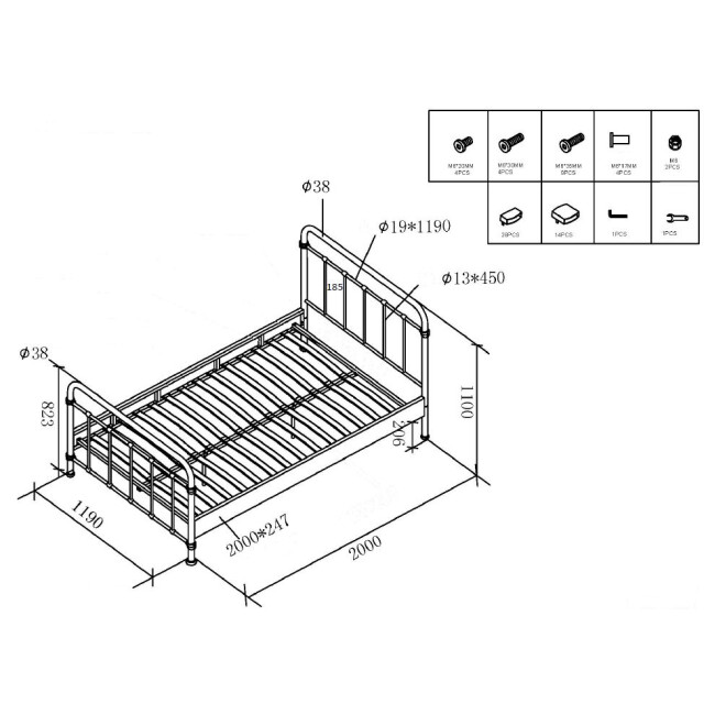 Lucevi new york bed 120x200cm - 3012268 large