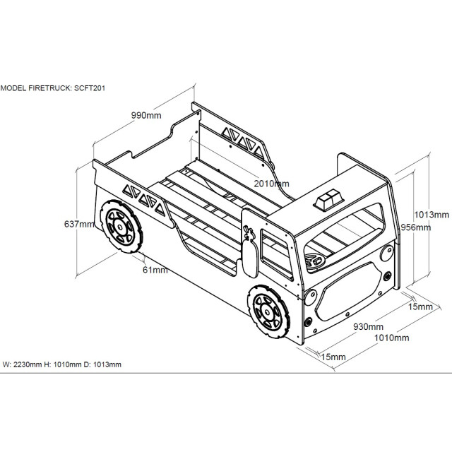 Lucevi carbeds fire truck bed 90x200cm - 3012207 large