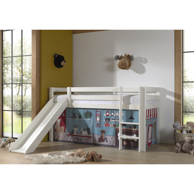 Lucevi pino halfhoogslaper h115cm met glijbaan 90 x 200 cm pet shop 3012028 large