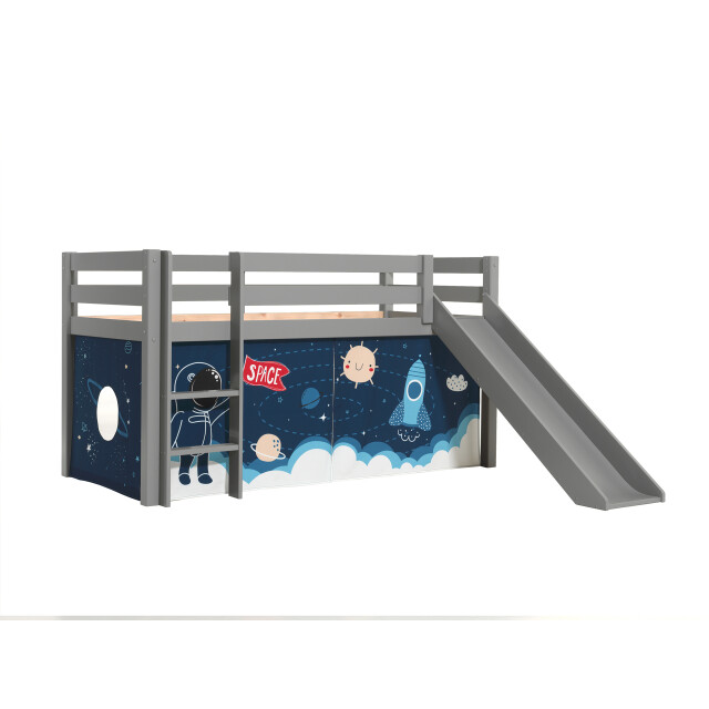 Lucevi pino halfhoogslaper h115cm met glijbaan 90 x 200 cm space shuttle 3012047 large