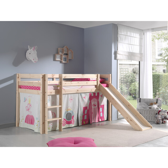 Lucevi pino halfhoogslaper + ladder + glijbaan + princess gordijntjes - 3012330 large