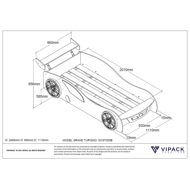 Lucevi carbeds grand turismo bed 90x200cm - 3012210 large