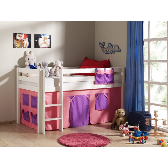 Lucevi pino halfhoogslaper h115cm met ladder 90 x 200 cm bella 3012415 large