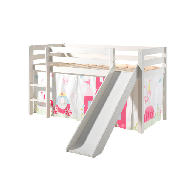 Lucevi pino halfhoogslaper h115cm met glijbaan 90 x 200 cm princess 3012355 large