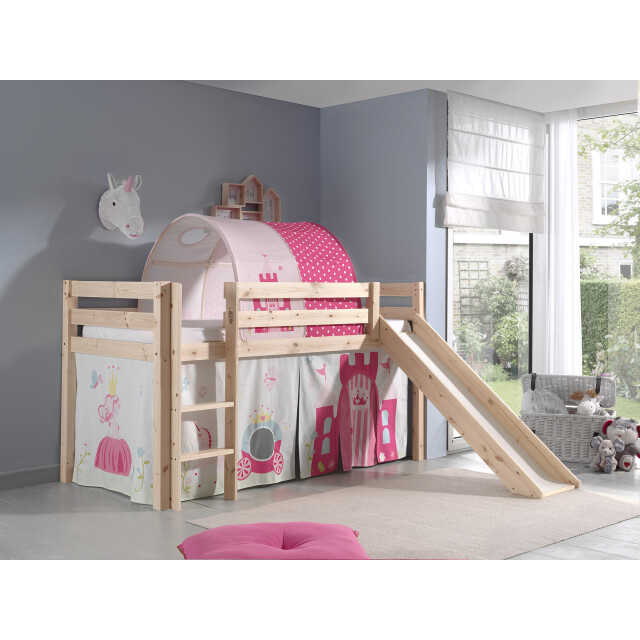Lucevi pino halfhoogslaper + ladder + glijbaan + princess gordijntjes + 3012331 large